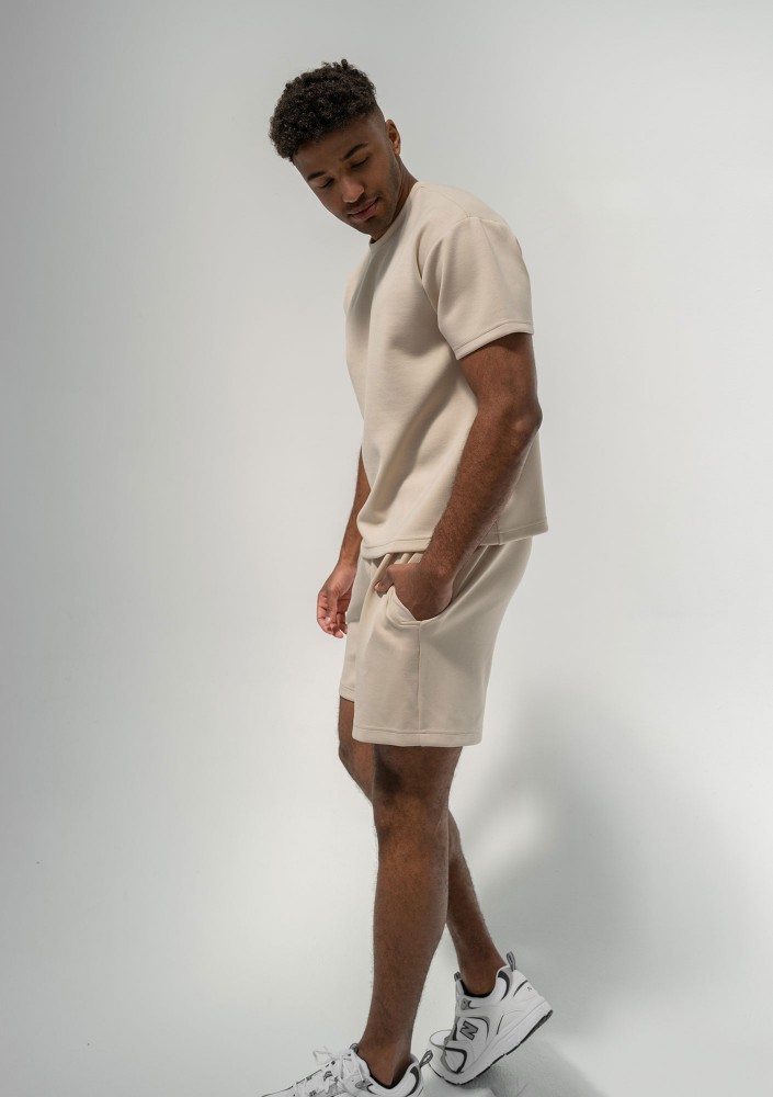 Boyd - Męska koszulka z dzianiny soft Beige