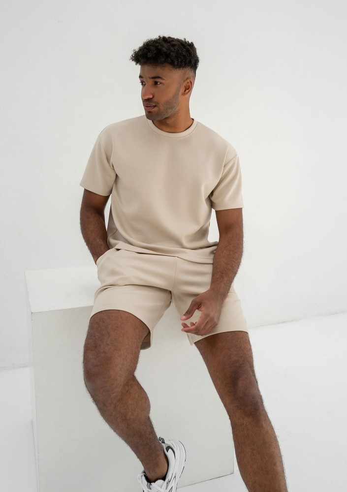 Boyd - Men's beige soft shorts