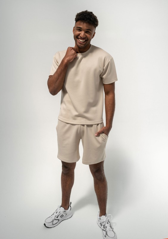 Boyd - Men's beige soft shorts