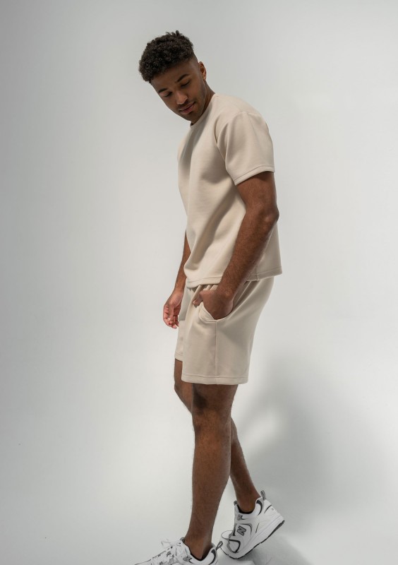 Boyd - Męskie szorty z dzianiny soft Beige