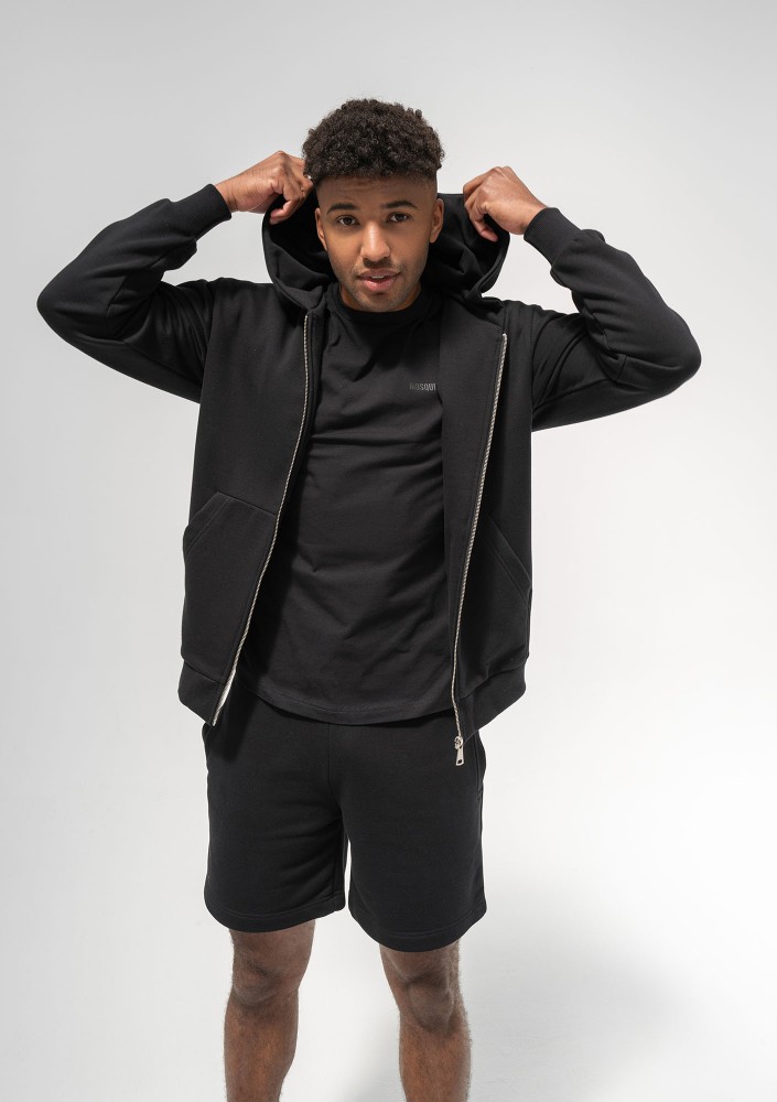Pure - Men's black zipped hoodie