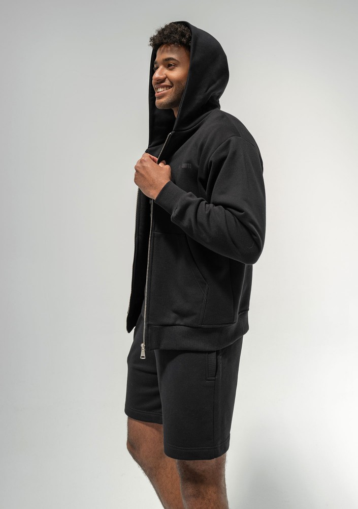Pure - Men's black zipped hoodie
