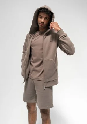 Pure - Men's savannah tan brown zipped hoodie
