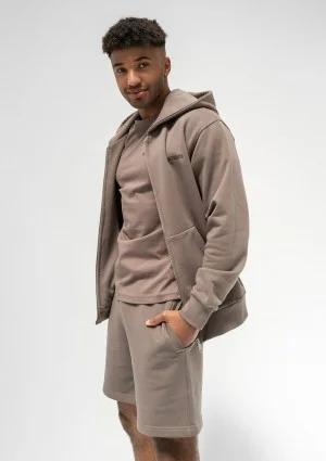 Pure - Men's savannah tan brown zipped hoodie