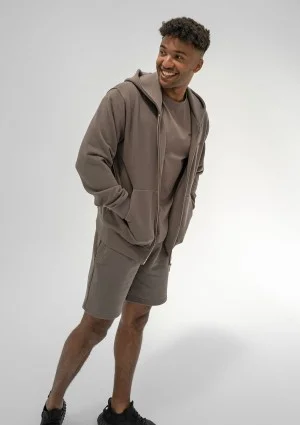 Pure - Men's savannah tan brown zipped hoodie