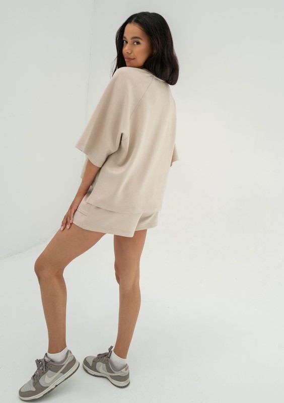 Jess - Beige soft sweatshorts