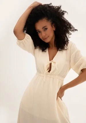 Liliane - Creamy muslin midi dress