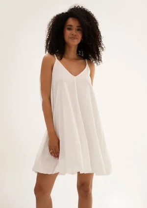 Lilu - White cotton summer mini dress