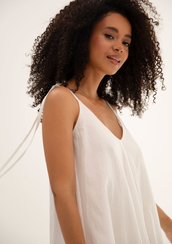 Lilu - White cotton summer mini dress