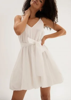Lilu - White cotton summer mini dress