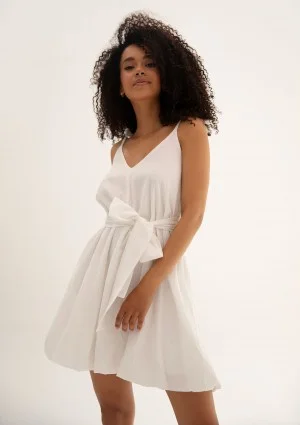 Lilu - White cotton summer mini dress