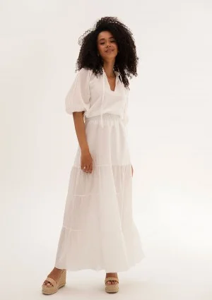 Soleil - White cotton summer blouse