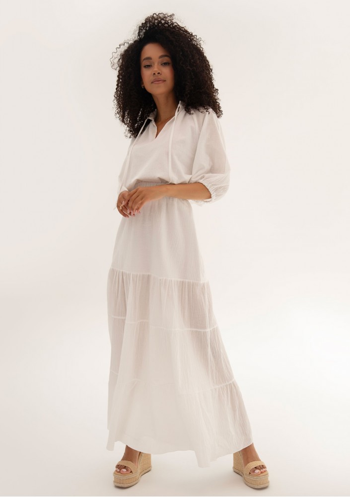 Soleil - White cotton summer blouse