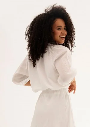 Soleil - White cotton summer blouse