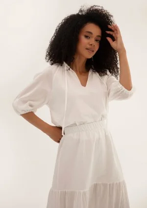 Soleil - White cotton summer blouse