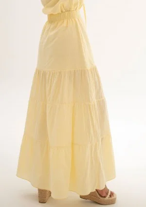 Soleil - Banana yellow cotton summer maxi skirt