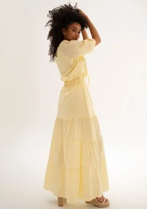 Soleil - Banana yellow cotton summer maxi skirt