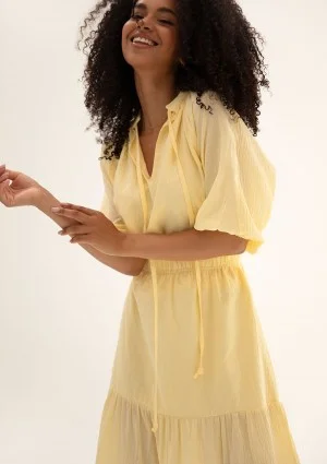 Soleil - Banana yellow cotton summer blouse