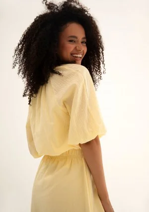 Soleil - Banana yellow cotton summer blouse