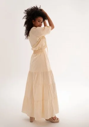 Soleil - Beige cotton summer blouse