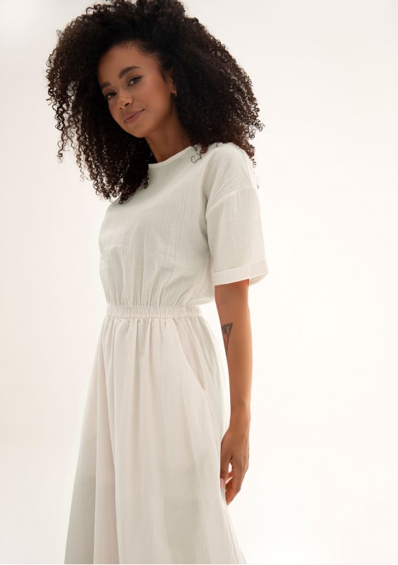 Eveil - White cotton summer maxi dress