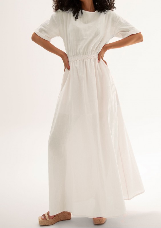 Eveil - Letnia sukienka maxi z bawełny Biała