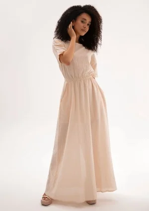 Eveil - Beige cotton summer maxi dress