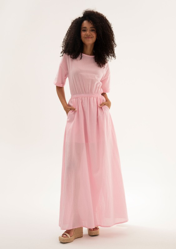 Eveil - Pink cotton summer maxi dress