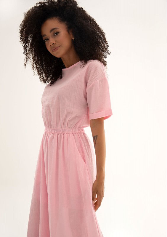 Eveil - Pink cotton summer maxi dress