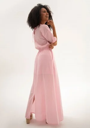 Eveil - Pink cotton summer maxi dress