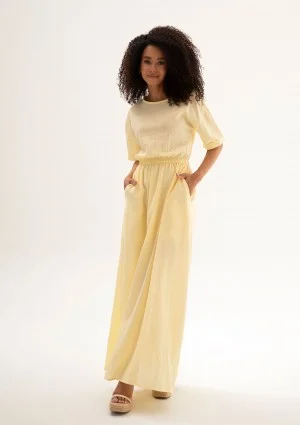Eveil - Banana yellow cotton summer maxi dress