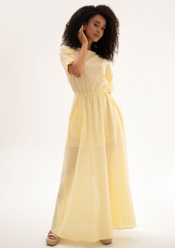 Eveil - Banana yellow cotton summer maxi dress