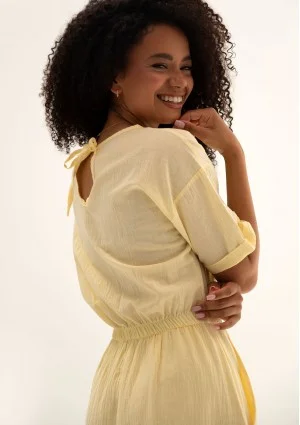 Eveil - Banana yellow cotton summer maxi dress