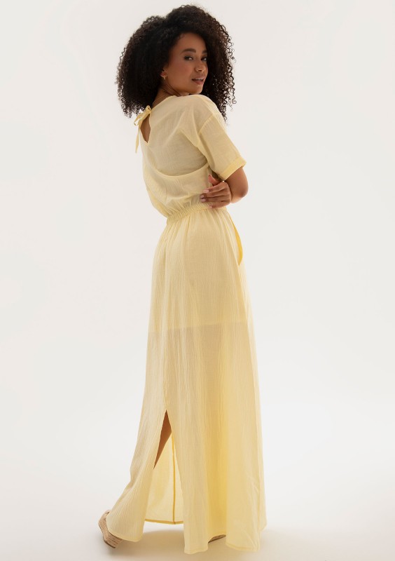 Eveil - Banana yellow cotton summer maxi dress