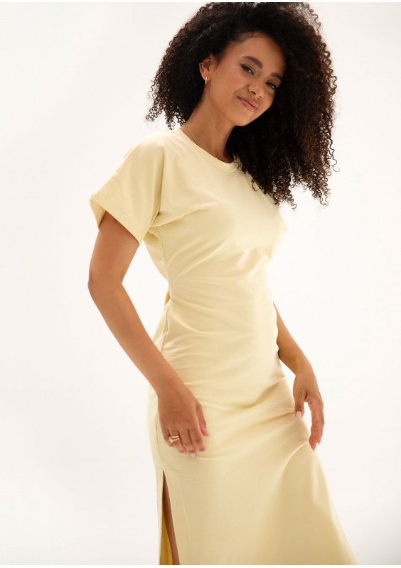 Everyday Dress - Butter yellow midi T-shirt dress