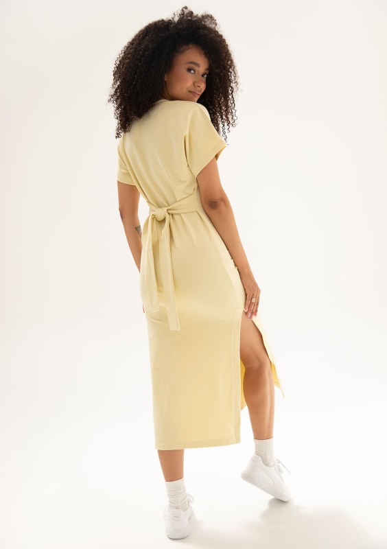 Everyday Dress - Butter yellow midi T-shirt dress