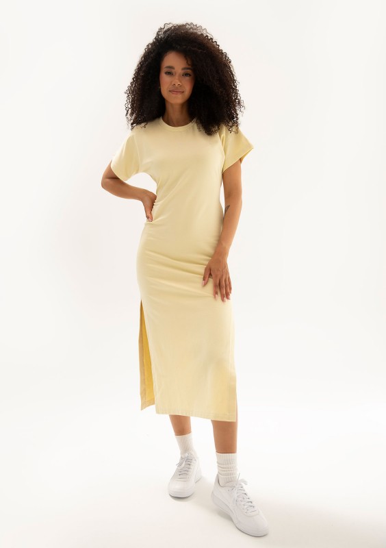 Everyday Dress - Butter yellow midi T-shirt dress