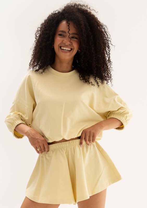 Softie - Butter yellow thin cotton sweatshirt