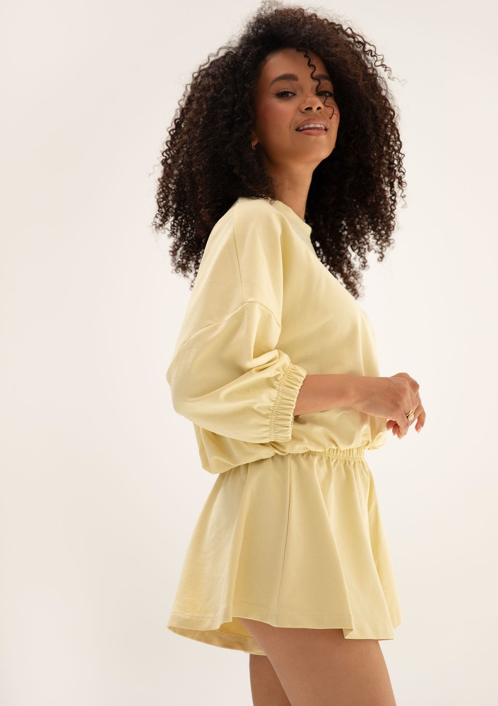 Softie - Cienka żółta bluza z bawełnianej dzianiny