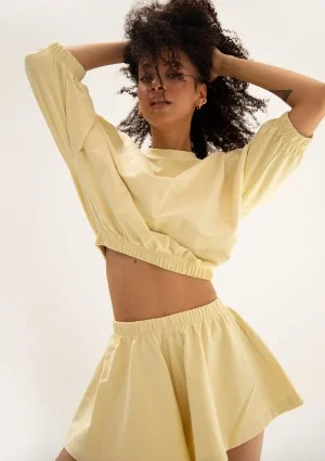 Softie - Butter yellow thin cotton sweatshirt