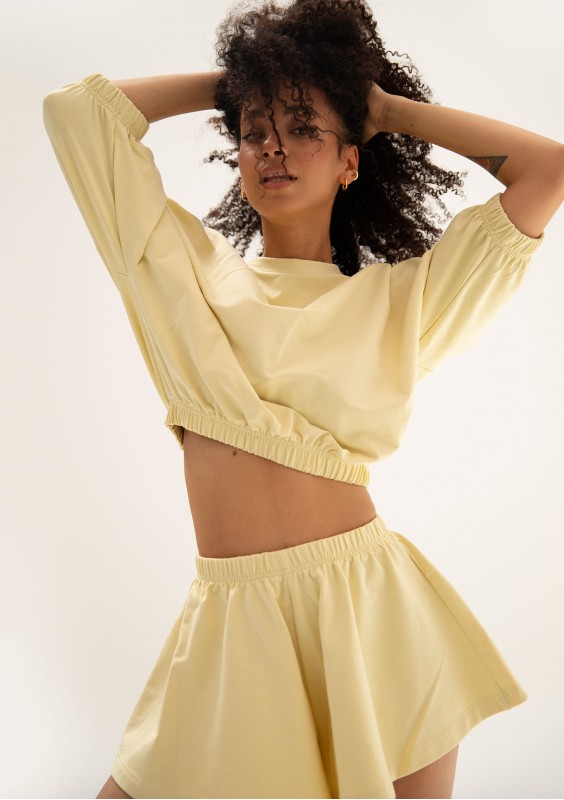 Softie - Butter yellow thin cotton sweatshirt