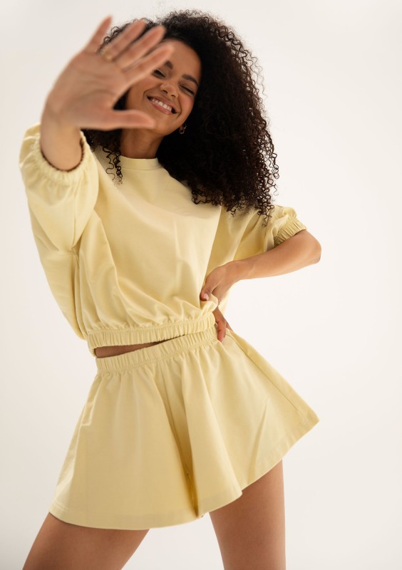 Softie - Butter yellow thin cotton shorts