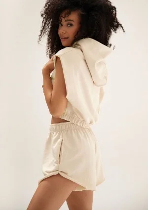 Sugar Fit - Buttery boxy cropp sleeveless hoodie