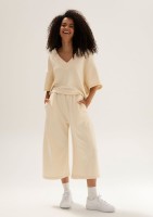 Cozy Flow - Creamy cotton culotte pants