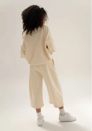 Cozy Flow - Creamy cotton culotte pants