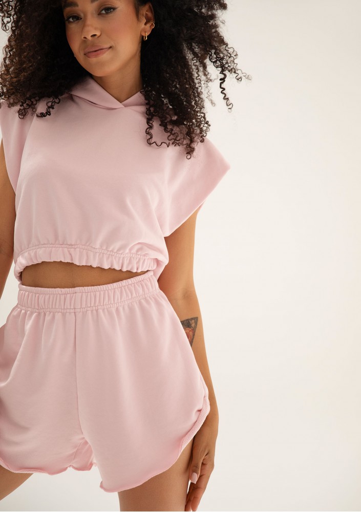 Sugar Fit - Pink raw edge shorts