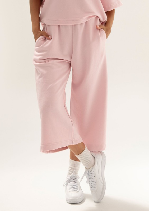 Cozy Flow - Pink cotton culotte pants