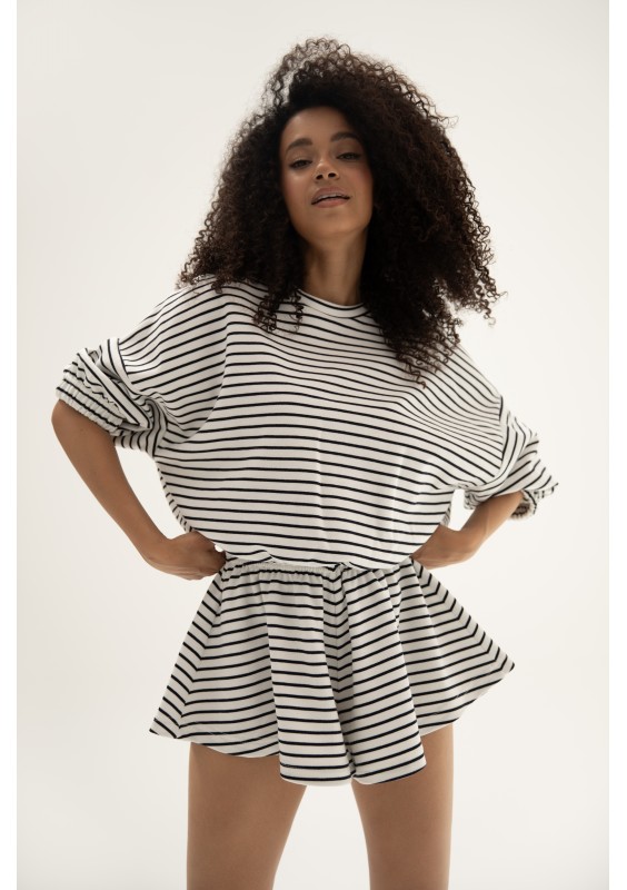 Softie - Striped thin cotton shorts