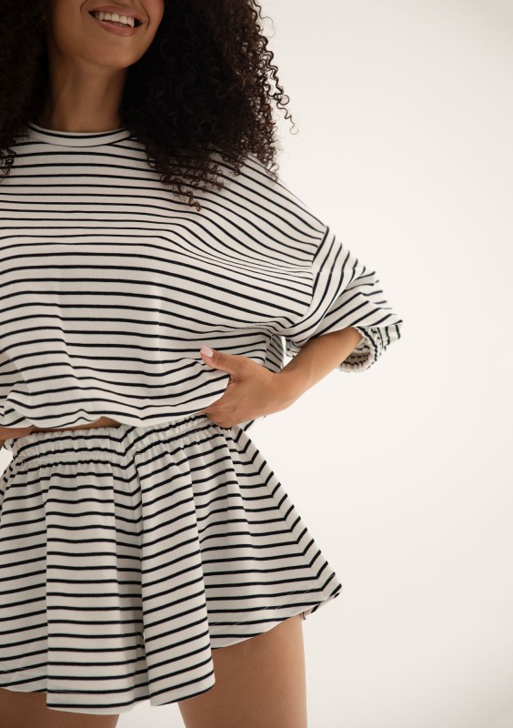 Softie - Striped thin cotton shorts