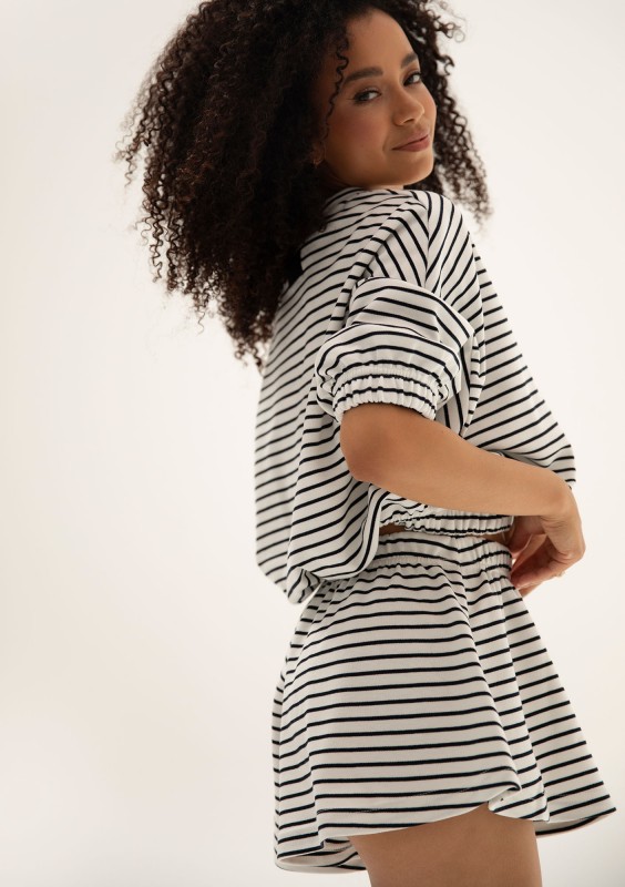 Softie - Striped thin cotton shorts